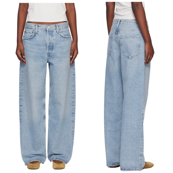 Agolde Denim - Agolde Low Slung Baggy Jeans In Void Blue Straight Leg Size 32